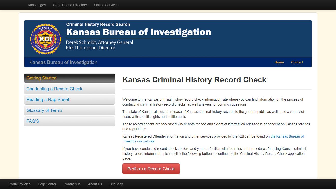 Criminal History Record Search - Kansas.gov